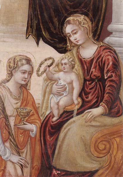 unknow artist The madonna and child with saint lucy